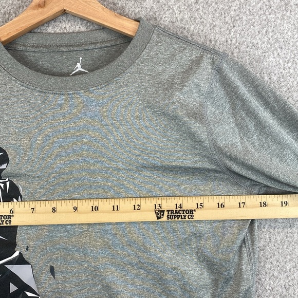 Nike Dri Fit Air Jordan tee long sleeve child’s L gray basketball quick dry - Picture 4 of 11